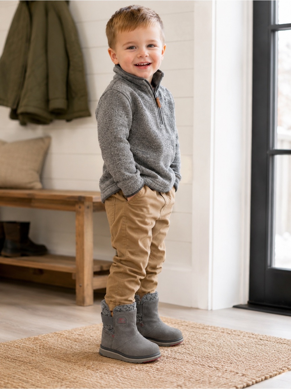 SOREL Kids Rylee Waterproof Suede Quilted Pull On Winter Boots Toddler Size 9